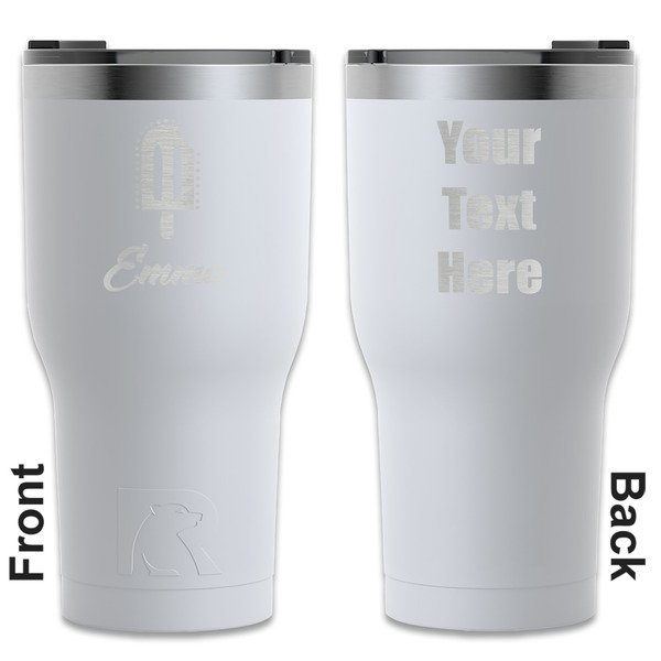 Custom Popsicles and Polka Dots RTIC Tumbler - White - Engraved Front & Back (Personalized)