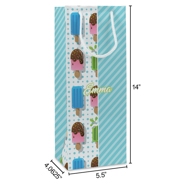 Popsicles and Polka Dots Wine Gift Bag - Dimensions