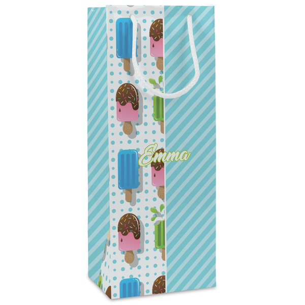 Custom Popsicles and Polka Dots Wine Gift Bags - Matte (Personalized)