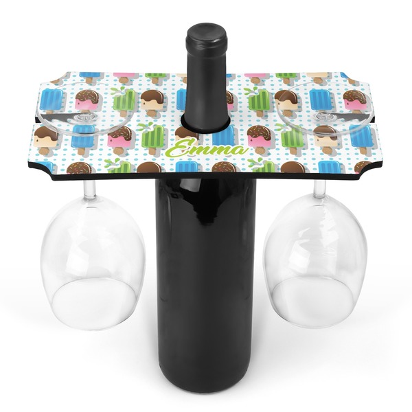 Custom Popsicles and Polka Dots Wine Bottle & Glass Holder (Personalized)
