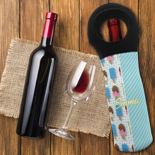 Popsicles and Polka Dots Wine Tote Bag - FLATLAY