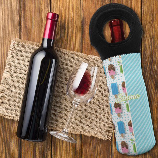 Popsicles and Polka Dots Wine Tote Bag - FLATLAY