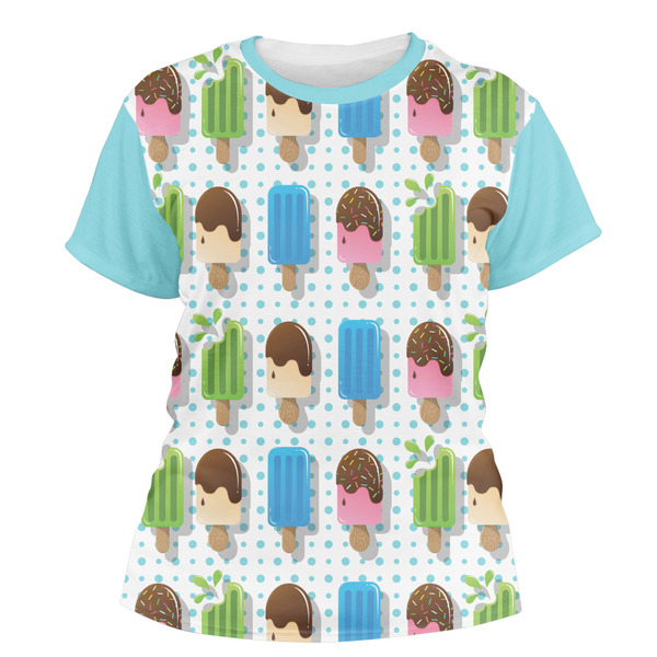 Custom Popsicles and Polka Dots Women's Crew T-Shirt - Small
