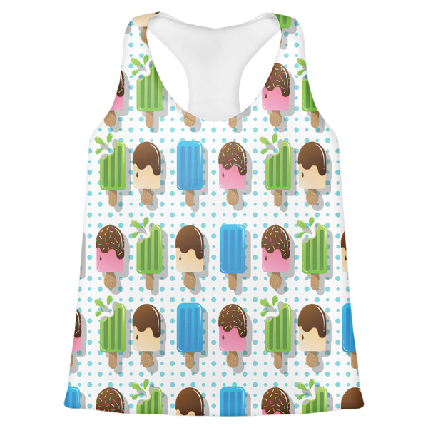 Custom Popsicles and Polka Dots Womens Racerback Tank Top - Large