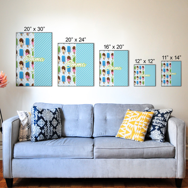 Popsicles and Polka Dots Wood Prints - Size Comparison