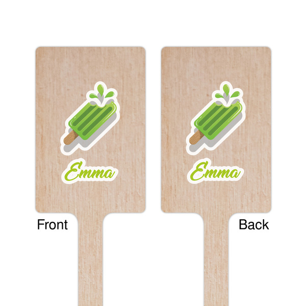 Popsicles and Polka Dots Wooden 6.25" Stir Stick - Rectangular - Double Sided - Front & Back