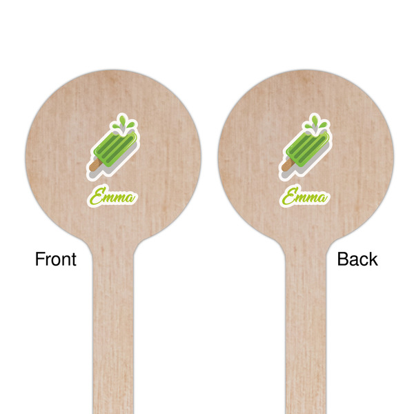 Popsicles and Polka Dots Wooden 6" Stir Stick - Round - Double Sided - Front & Back