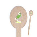 Popsicles and Polka Dots Oval Wooden Food Picks - Double Sided (Personalized)