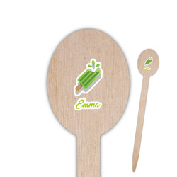 Popsicles and Polka Dots Oval Wooden Food Picks - Single Sided (Personalized)