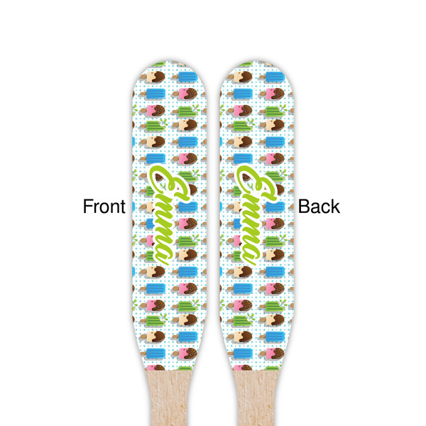 Popsicles and Polka Dots Wooden Food Pick - Paddle - Double Sided - Front & Back