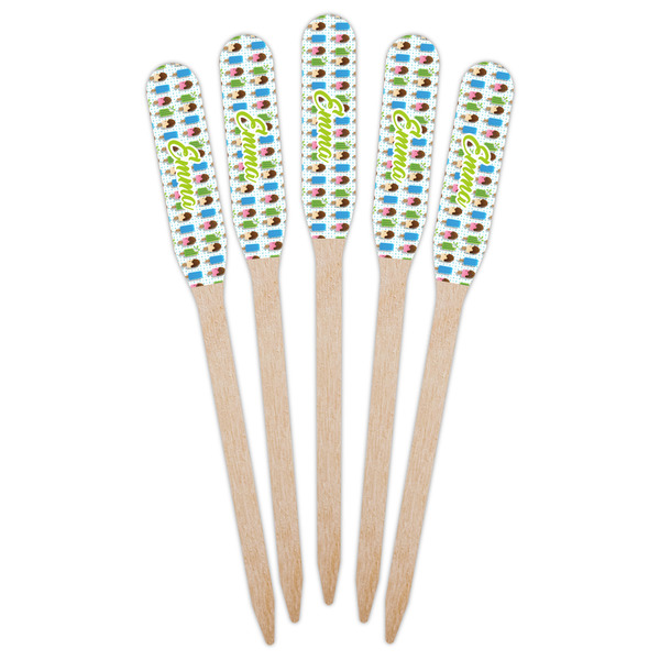 Popsicles and Polka Dots Wooden Food Pick - Paddle - Fan View