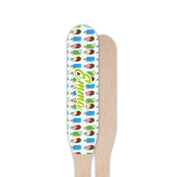 Popsicles and Polka Dots Wooden Food Pick - Paddle - Single Sided - Front & Back