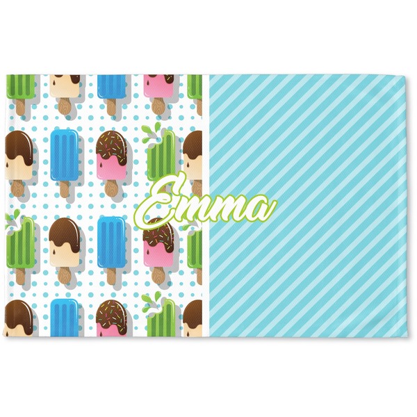 Custom Popsicles and Polka Dots Woven Mat (Personalized)