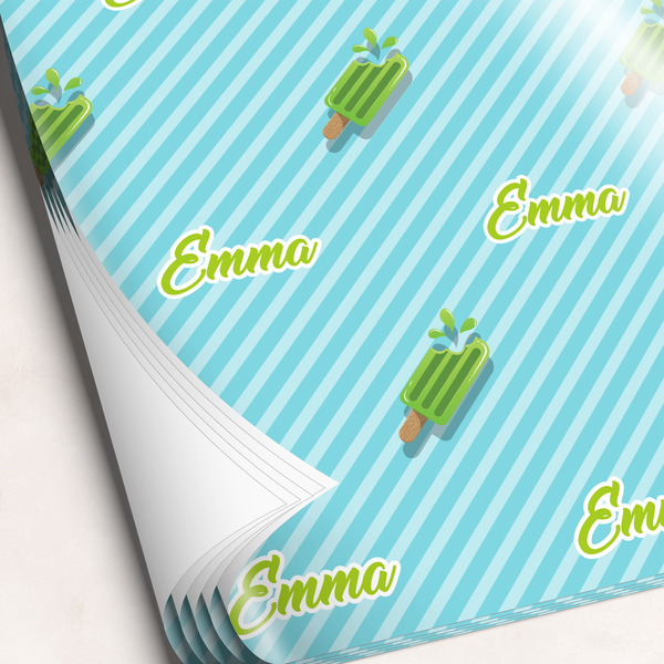 Custom Popsicles and Polka Dots Wrapping Paper Sheets (Personalized)