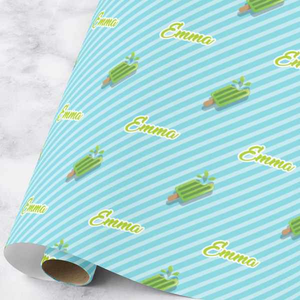 Custom Popsicles and Polka Dots Wrapping Paper Roll - Large (Personalized)