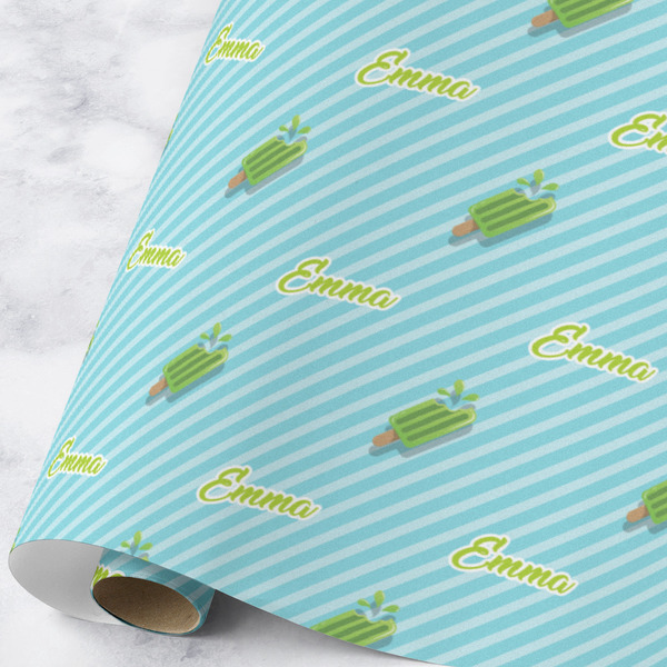 Custom Popsicles and Polka Dots Wrapping Paper Roll - Large - Matte (Personalized)