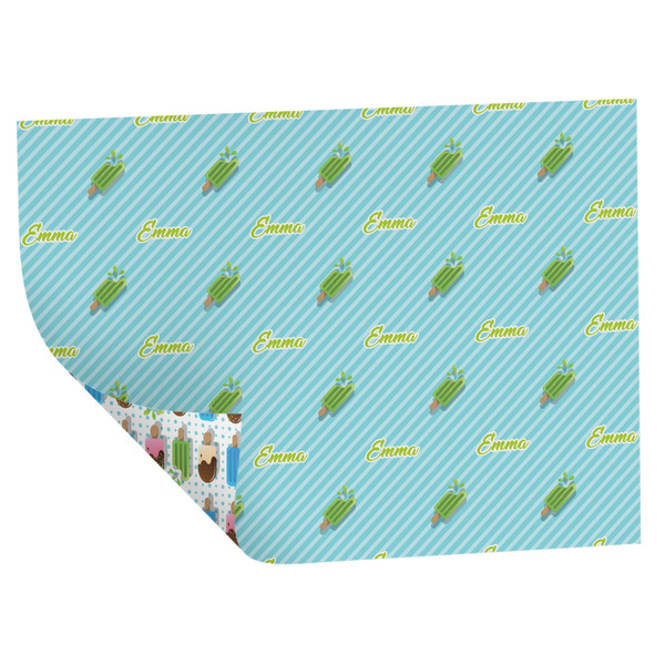 Custom Popsicles and Polka Dots Wrapping Paper Sheets - Double-Sided - 20" x 28" (Personalized)