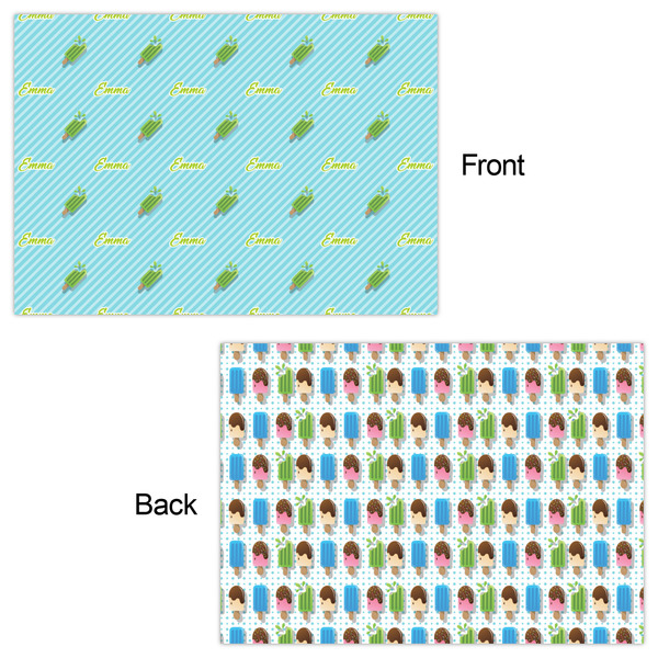 Popsicles and Polka Dots Wrapping Paper Sheet - Double Sided - Front & Back