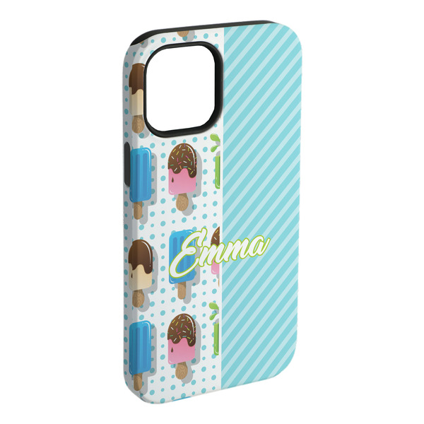 Custom Popsicles and Polka Dots iPhone Case - Rubber Lined - iPhone 15 Plus (Personalized)