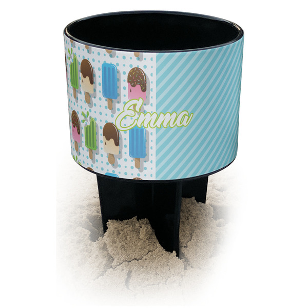 Custom Popsicles and Polka Dots Black Beach Spiker Drink Holder (Personalized)