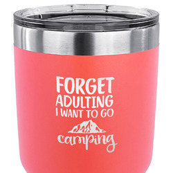 Camping Quotes & Sayings 30 oz Stainless Steel Tumbler - Coral - Single Sided