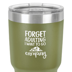 Camping Quotes & Sayings 30 oz Stainless Steel Tumbler - Olive - Single-Sided