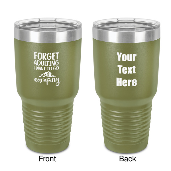 Custom Camping Quotes & Sayings 30 oz Stainless Steel Tumbler - Olive - Double-Sided