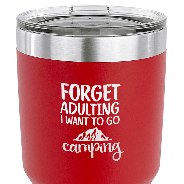Camping Quotes & Sayings 30 oz Stainless Steel Ringneck Tumbler - Red - CLOSE UP
