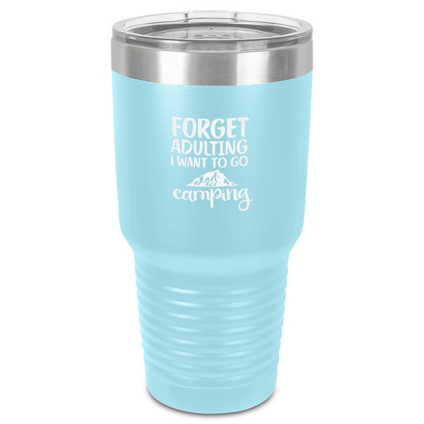 Custom Camping Quotes & Sayings 30 oz Stainless Steel Tumbler - Teal - Single-Sided