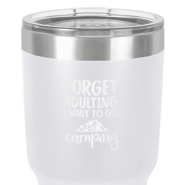 Camping Quotes & Sayings 30 oz Stainless Steel Ringneck Tumbler - White - Close Up