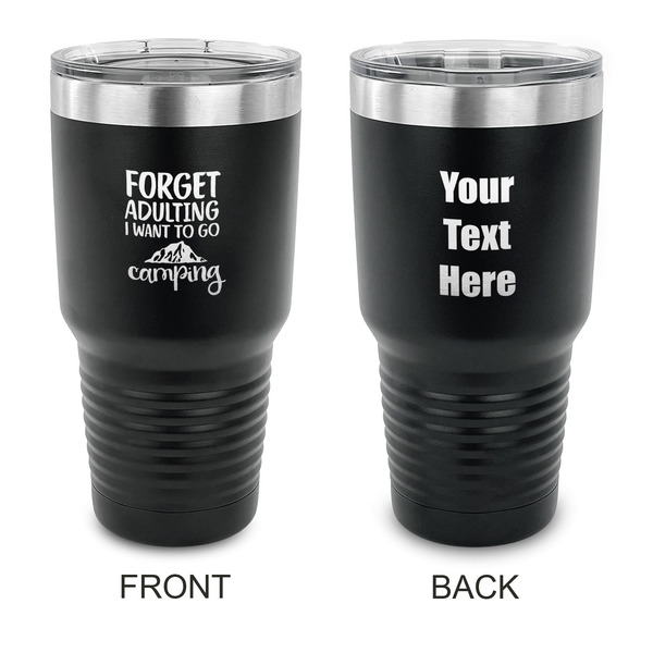 Custom Camping Quotes & Sayings 30 oz Stainless Steel Tumbler - Black - Double Sided