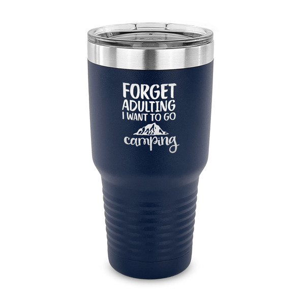 Custom Camping Quotes & Sayings 30 oz Stainless Steel Tumbler - Navy - Single Sided