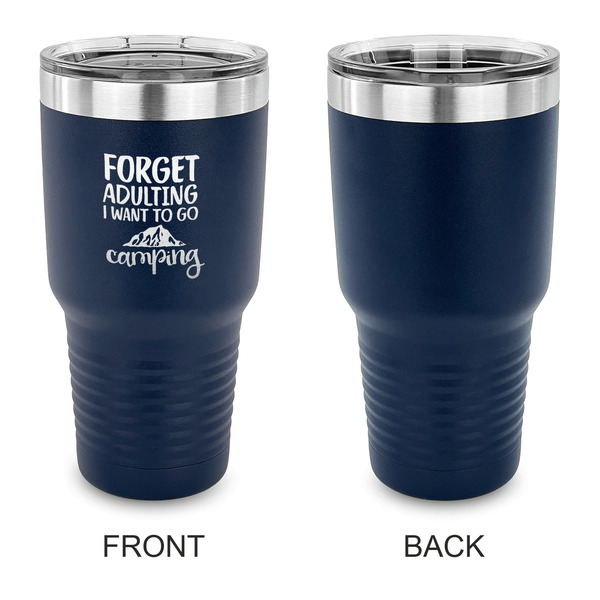 Camping Quotes & Sayings 30 oz Stainless Steel Ringneck Tumblers - Navy - Single Sided - APPROVAL