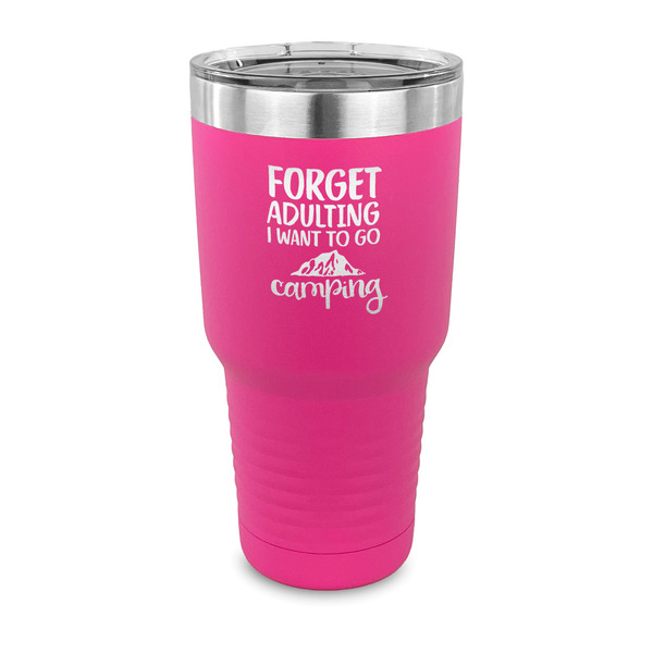Custom Camping Quotes & Sayings 30 oz Stainless Steel Tumbler - Pink - Single Sided