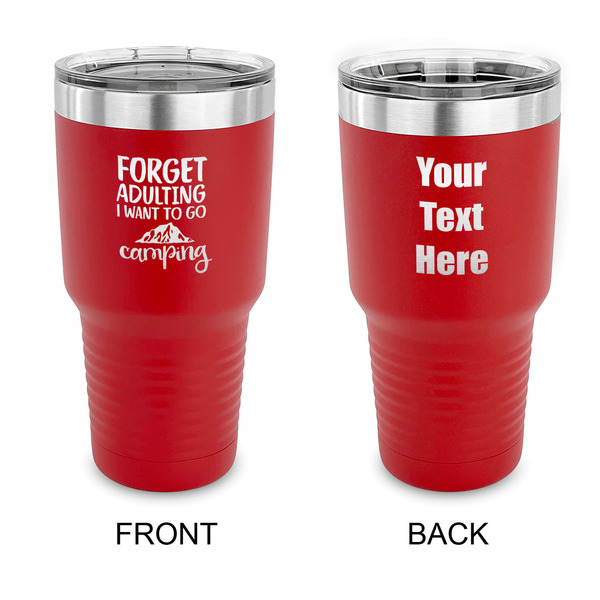Custom Camping Quotes & Sayings 30 oz Stainless Steel Tumbler - Red - Double Sided