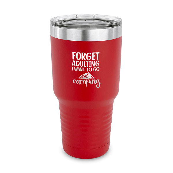 Custom Camping Quotes & Sayings 30 oz Stainless Steel Tumbler - Red - Single Sided