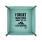 Camping Quotes & Sayings 6" x 6" Teal Leatherette Snap Up Tray - FOLDED UP