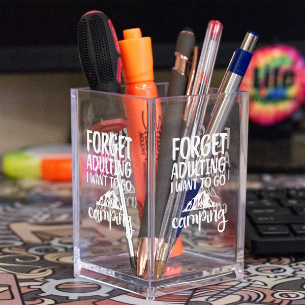 Camping Quotes & Sayings Acrylic Pen Holder - In Context