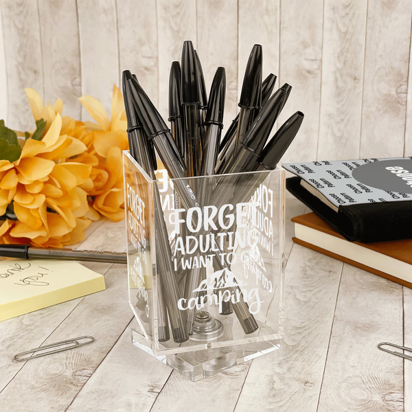 Camping Quotes & Sayings Acrylic Pencil Holder - IN CONTEXT