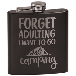Camping Quotes & Sayings Black Flask Set