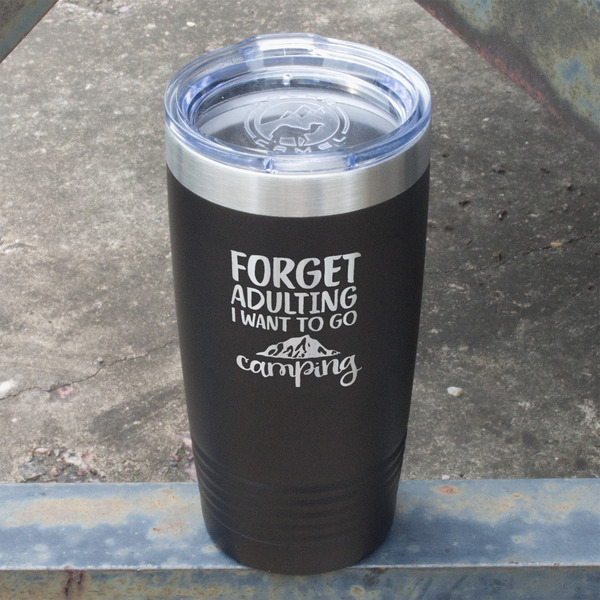Camping Quotes & Sayings Black Polar Camel Tumbler - 20oz - Angled