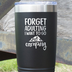 Camping Quotes & Sayings 20 oz Stainless Steel Tumbler - Black - Double Sided