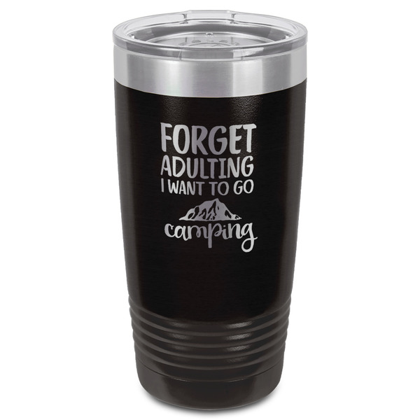 Camping Quotes & Sayings Black Polar Camel Tumbler - 20oz - Front