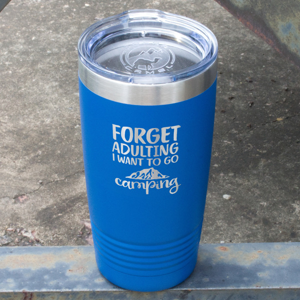 Camping Quotes & Sayings Blue Polar Camel Tumbler - 20oz - Angled