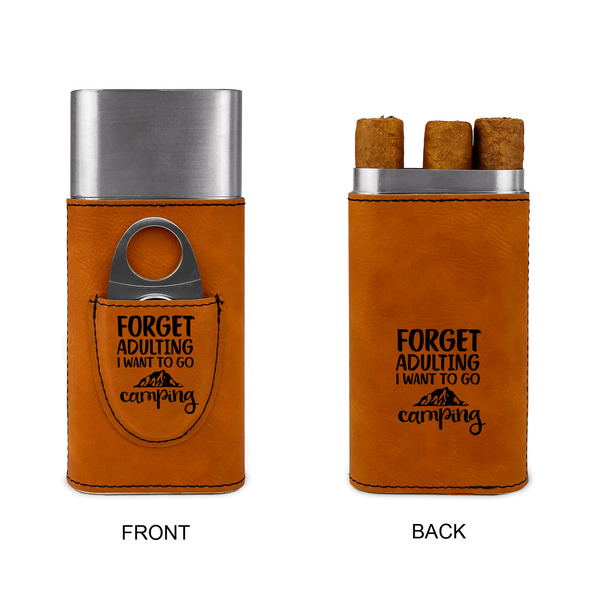Camping Quotes & Sayings Cigar Case with Cutter - Double Sided - Approval