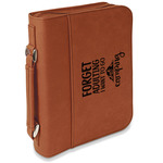 Camping Quotes & Sayings Leatherette Book / Bible Cover with Handle & Zipper
