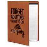 Camping Quotes & Sayings Leatherette Portfolio with Notepad - Large - Single Sided