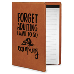 Camping Quotes & Sayings Leatherette Portfolio with Notepad - Small - Double Sided