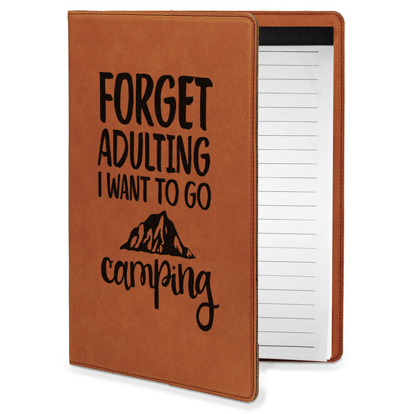 Custom Camping Quotes & Sayings Leatherette Portfolio with Notepad - Small - Double Sided