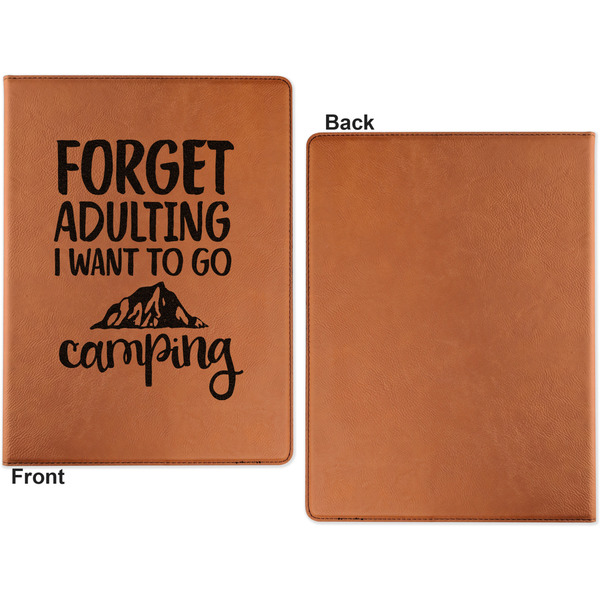 Camping Quotes & Sayings Cognac Leatherette Portfolios with Notepad - Small - Single Sided- Apvl
